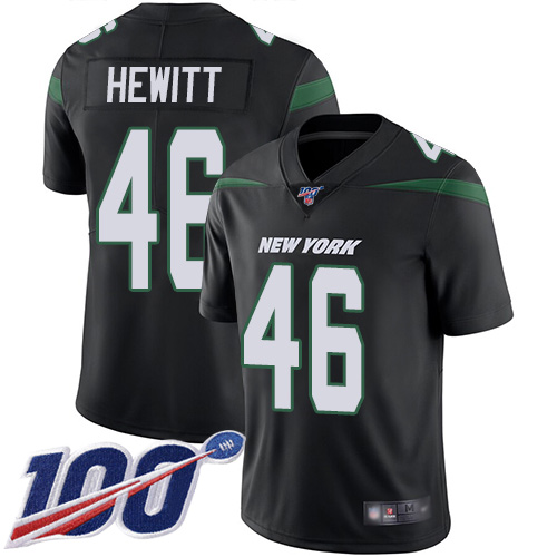 New York Jets Limited Black Men Neville Hewitt Alternate Jersey NFL Football #46 100th Season Vapor Untouchable->new york jets->NFL Jersey